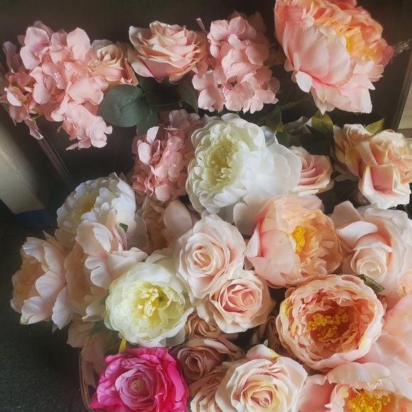 NOT So Mystery Bouquet paper flowers white & Pink Peony Roses for Flowers… - Picture 3 of 5